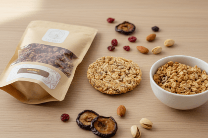 Snack naturali pre e post allenamento su tavolo minimal