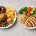 Confronto tra alimenti ultra-processati e alimenti naturali con stesso apporto calorico.