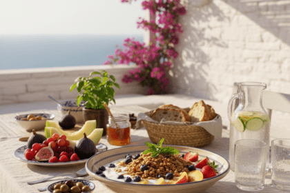 alimentazione e idratazione durante il caldo estivo con acqua e frutta fresca